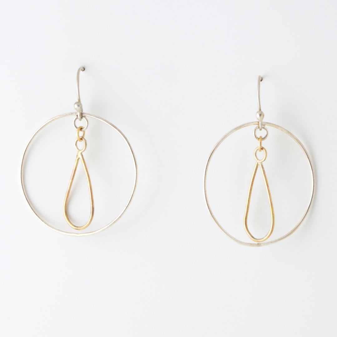 Freedom Circle & 14K Gold Filled Drop Earrings