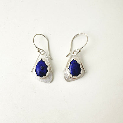Lapis Teardrop Wing Earrings