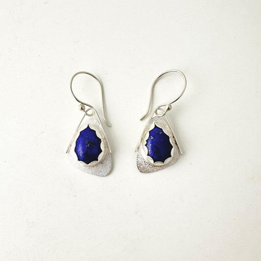Lapis Teardrop Wing Earrings