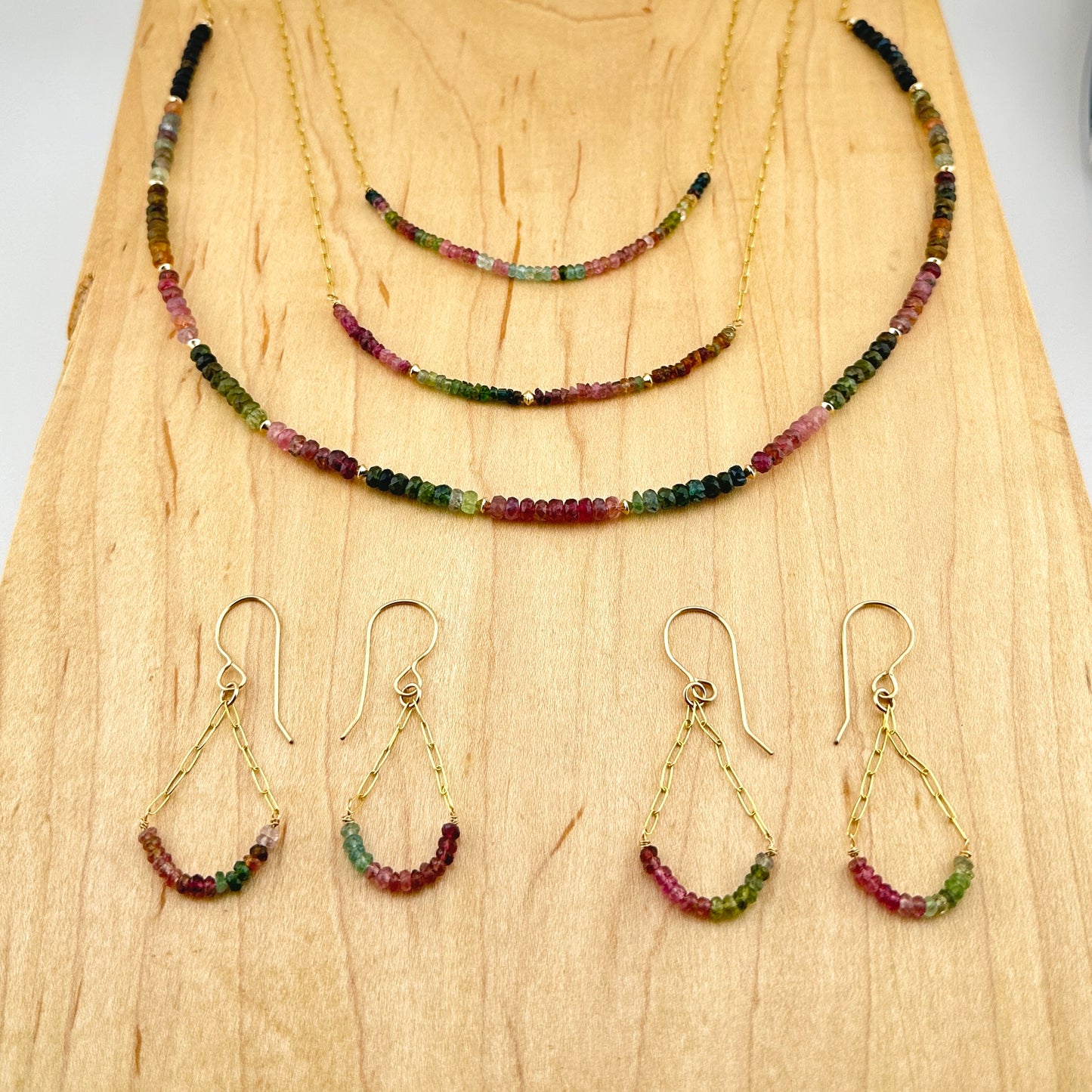 Multi Tourmaline Ombre 14/20 Gold Filled Necklace