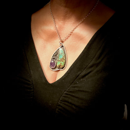 Amethyst & Turquoise Hopeful Pendant Necklace