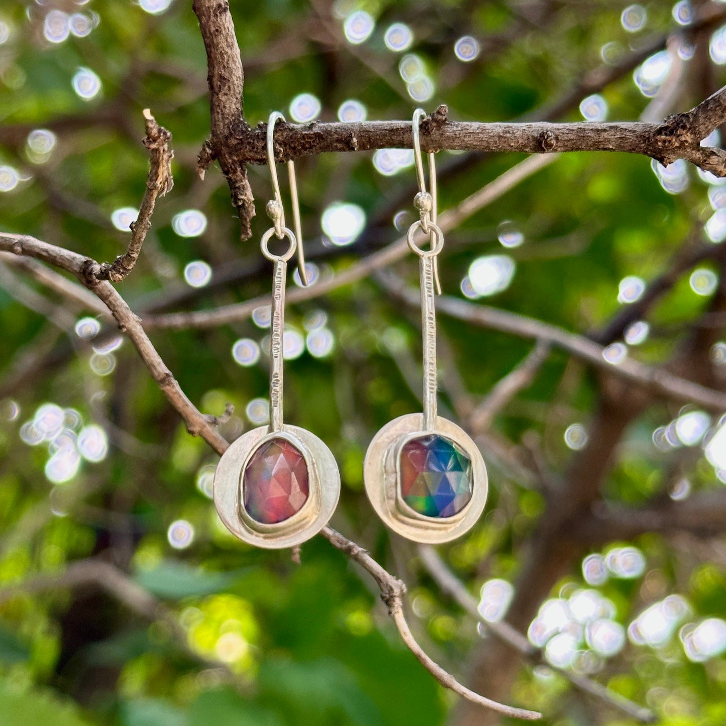 Rosecut Aurora Opal Pendulum Earrings