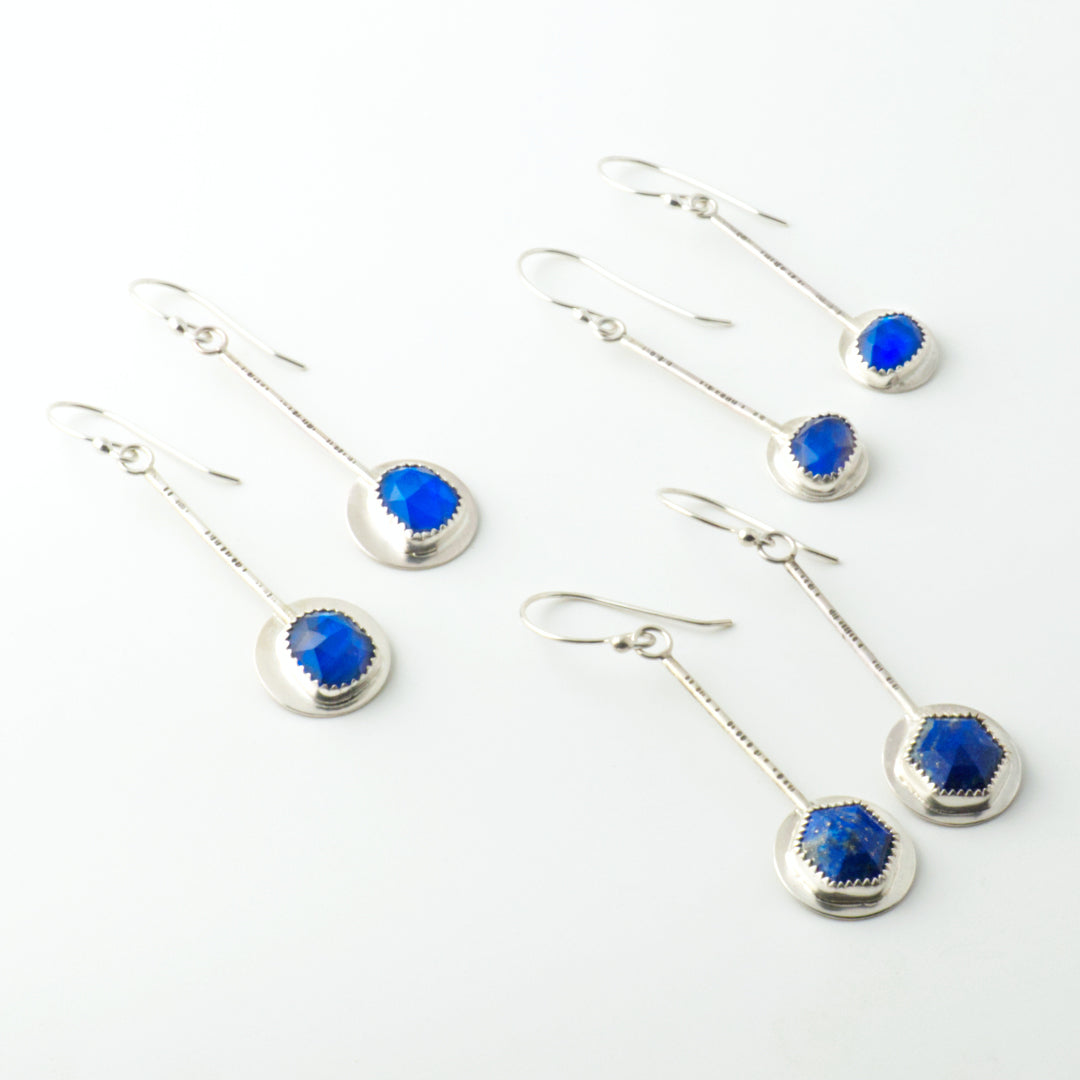 Rosecut Lapis Pendulum Earrings