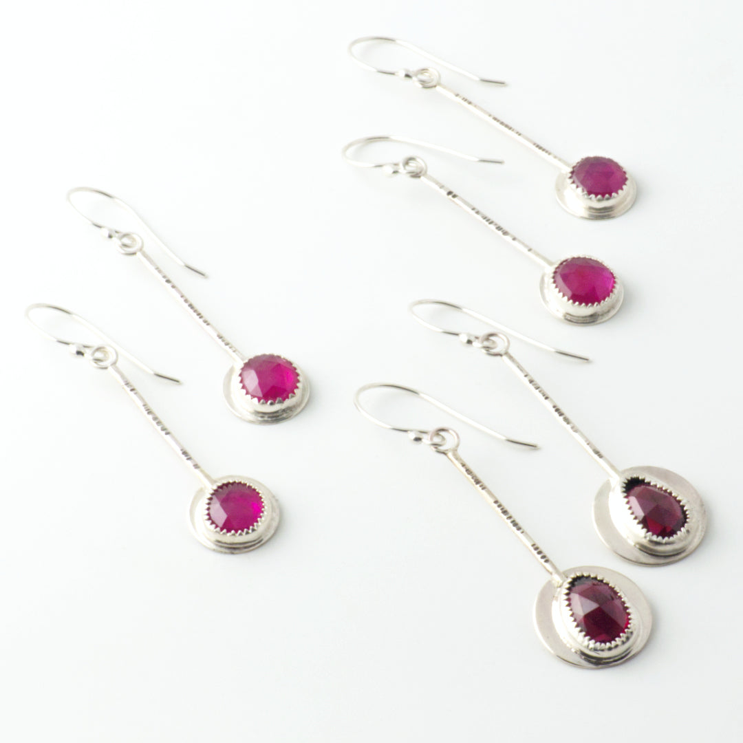 Rosecut Garnet Pendulum Earrings