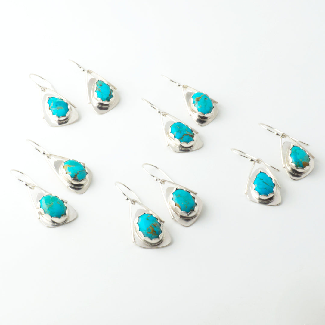 Oval Mojave Turquoise Wing Earrings