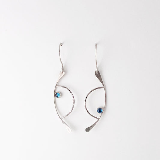 Half Moon Gemstone Earrings