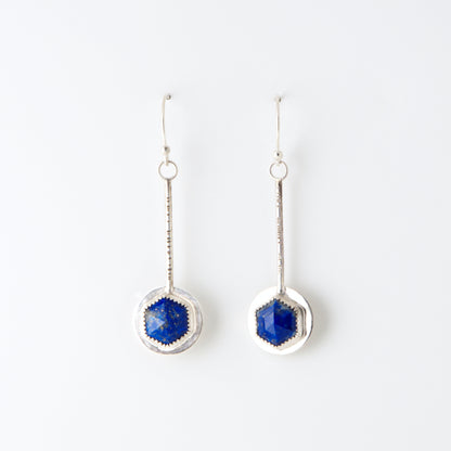 Rosecut Lapis Pendulum Earrings