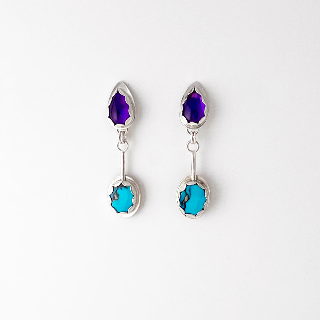 Amethyst & Turquoise Hopeful Post Earrings