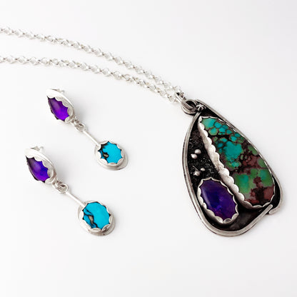 Amethyst & Turquoise Hopeful Pendant Necklace