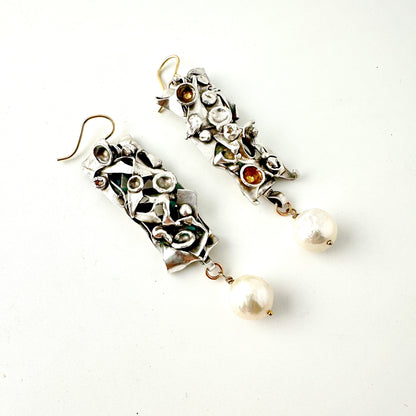 Kasumi Style Pearl Warrior Long Earrings