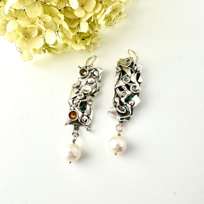 Kasumi Style Pearl Warrior Long Earrings