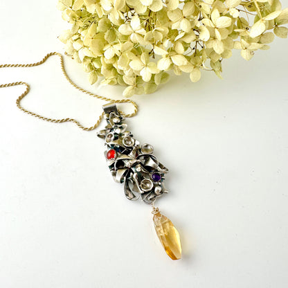 Golden Citrine Waterfall Warrior Necklace