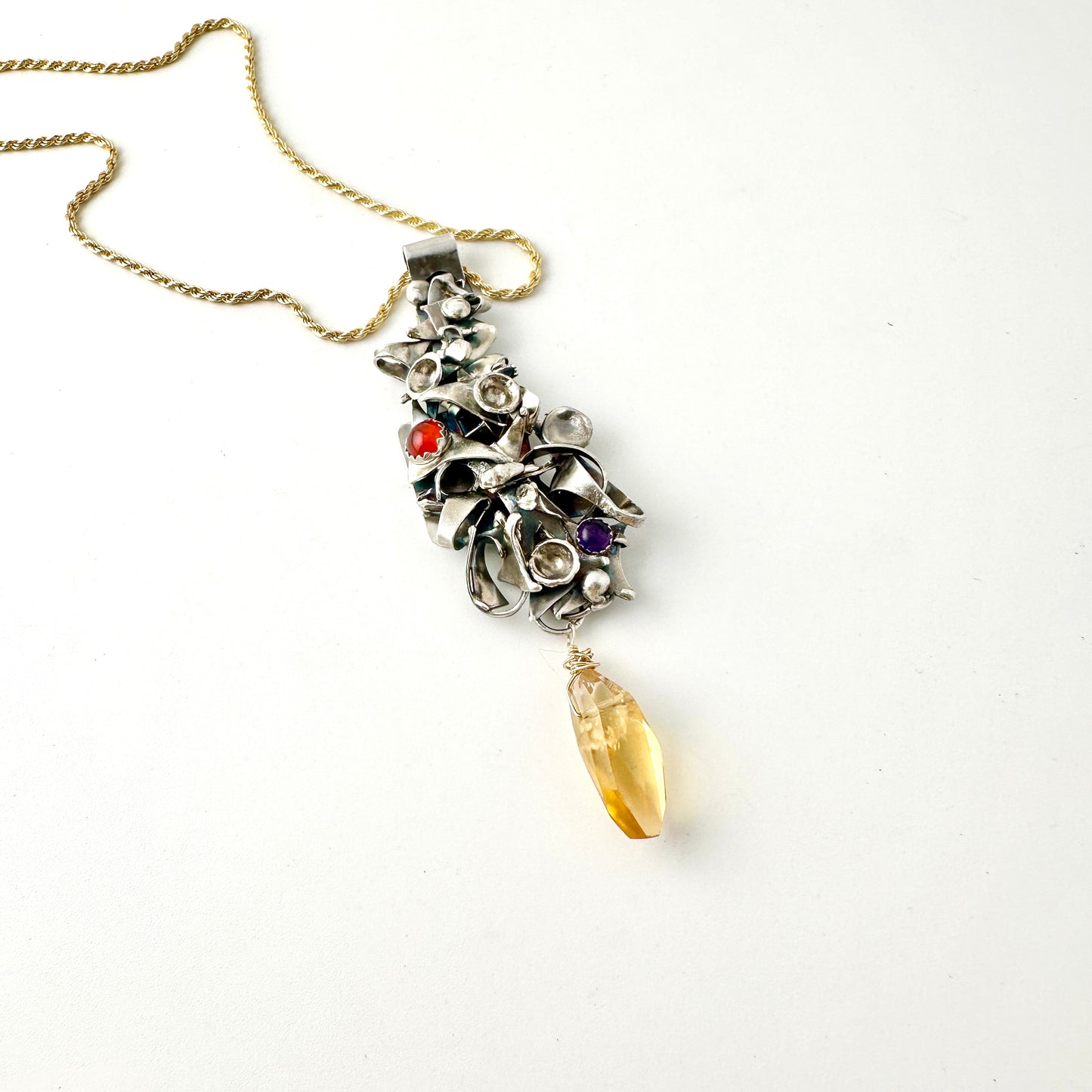 Golden Citrine Waterfall Warrior Necklace