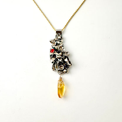 Golden Citrine Waterfall Warrior Necklace