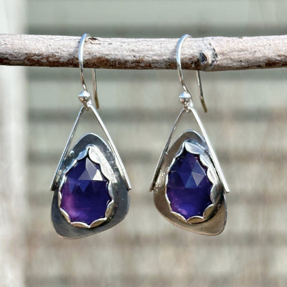 Amethyst Teardrop Wing Earrings