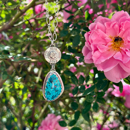 Athena Chrysocolla Azurite Pendant Necklace