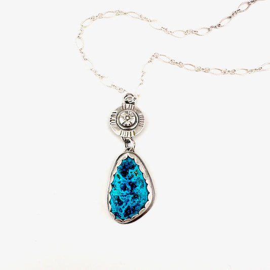 Athena Chrysocolla Azurite Pendant Necklace