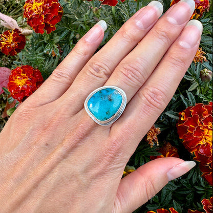 Freeform Turquoise Ring Size 9.25