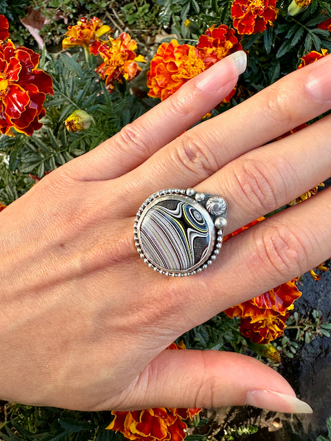 Round Surfite Beaded Ring Size 10
