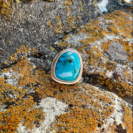 Freeform Turquoise Ring Size 9.25