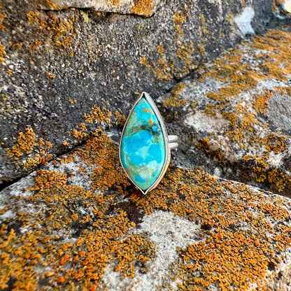 Diamond Turquoise Ring Size 7