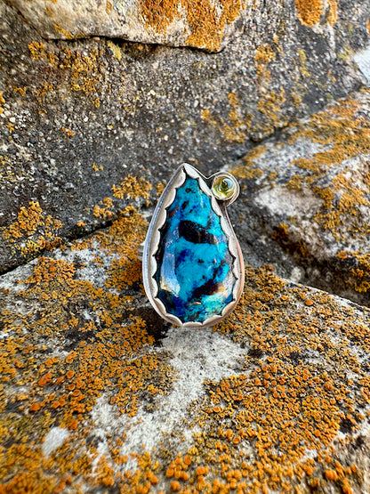 Azurite Chrysocolla Ring Size 8.5