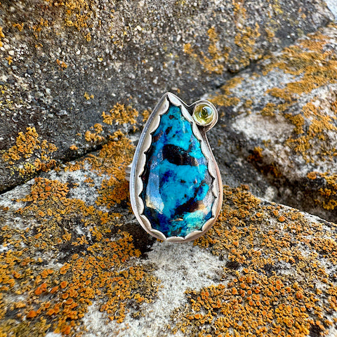 Azurite Chrysocolla Ring Size 8.5