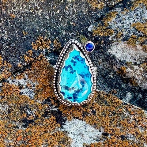 Azurite Chrysocolla Ring Size 8.25