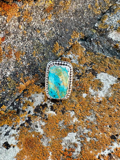 Rectangle  Shattuckite Ring Size 7.25
