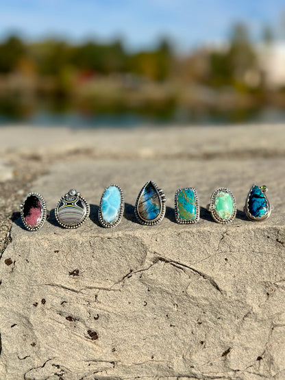 Azurite Chrysocolla Ring Size 8.5