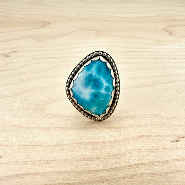 Freeform Larimar Ring Size 9
