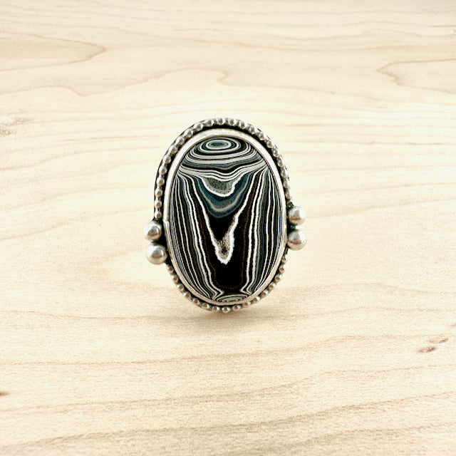 Oval Surfite Beaded Ring Size 12