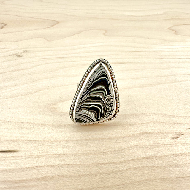 Triangle Surfite Beaded Ring Size 8
