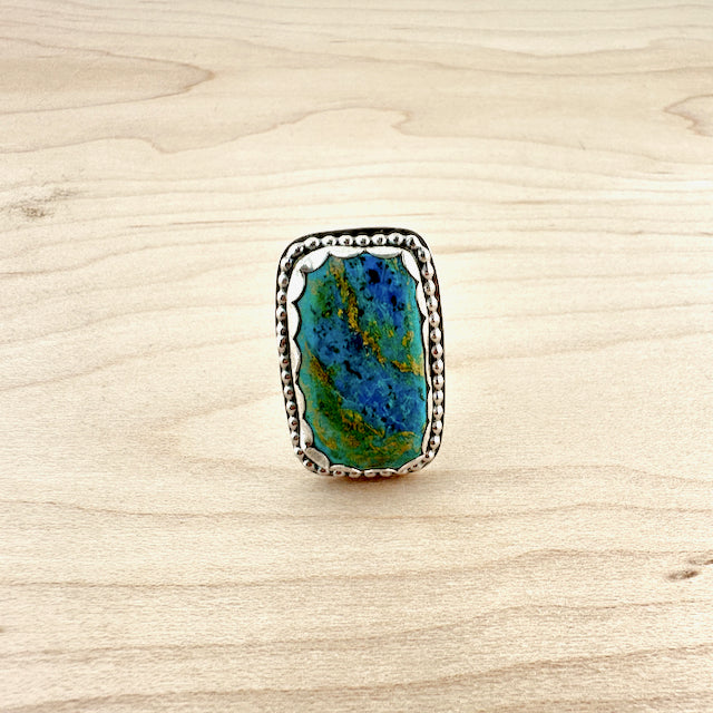 Rectangle  Shattuckite Ring Size 7.25