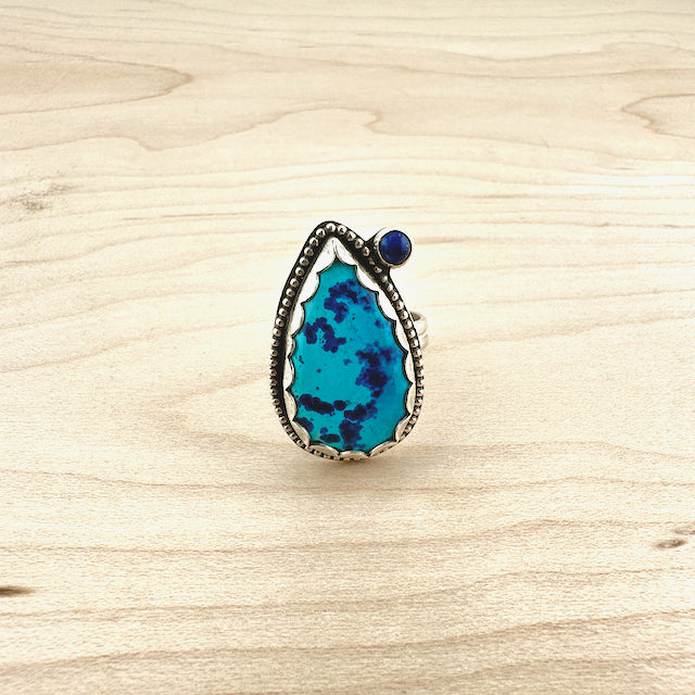 Azurite Chrysocolla Ring Size 8.25