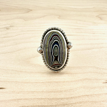 Oval Surfite Beaded Ring Size 10.5