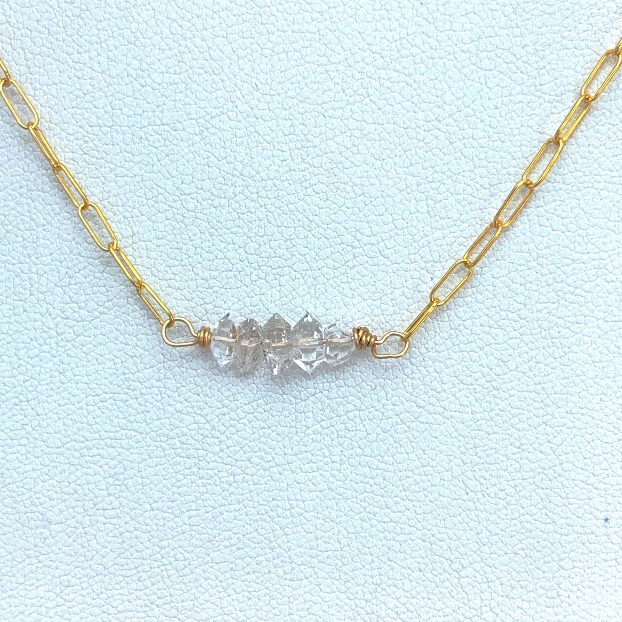 Herkimer Diamonds & Neon Apatite Gembar Necklace