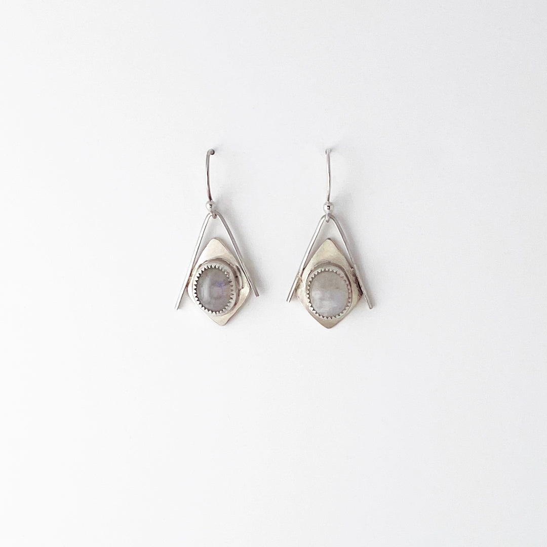 Moonstone Oval Kite Earrings