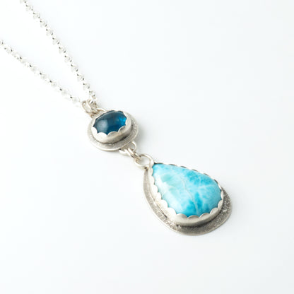 Ocean Nymph Larimar & Kyanite Pendant Necklace