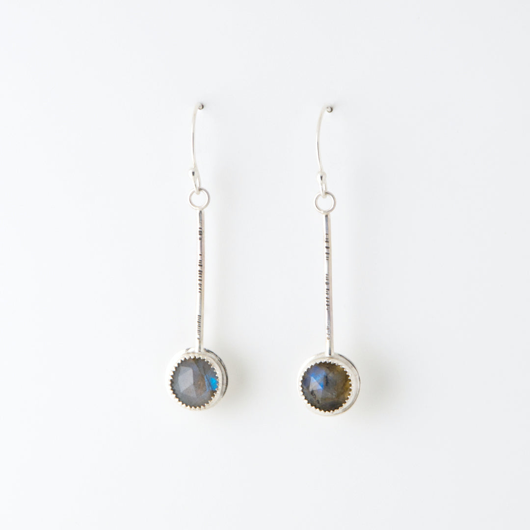 Rosecut Labradorite Pendulum Earrings