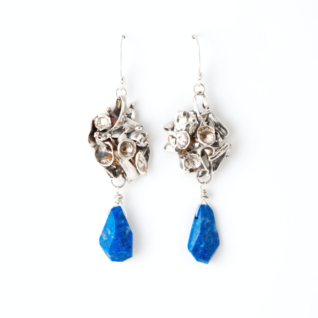 Faceted Lapis Warrior Earrings