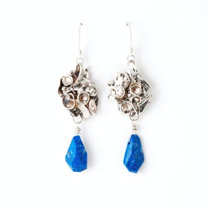 Faceted Lapis Warrior Earrings