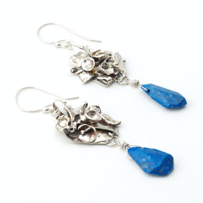 Faceted Lapis Warrior Earrings