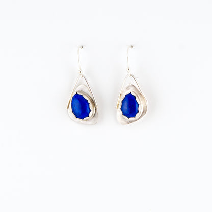 Lapis Teardrop Wing Earrings