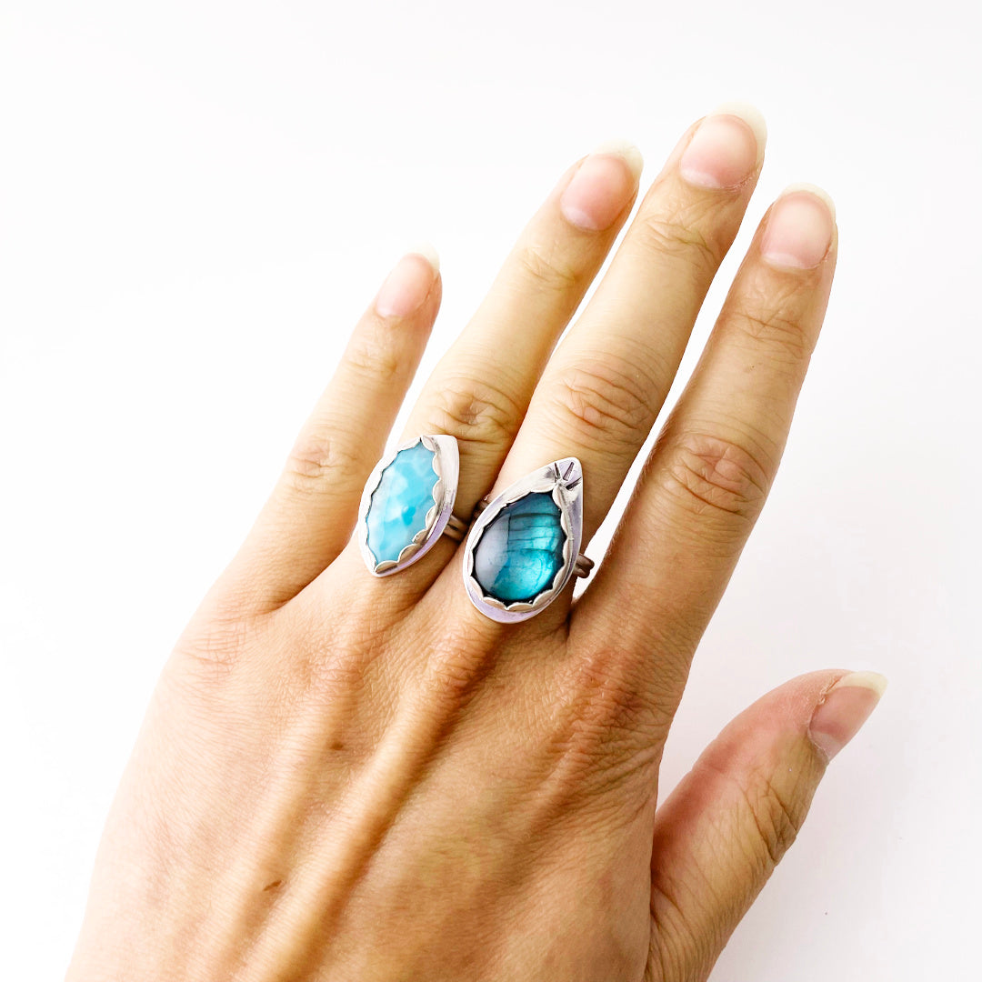 Larimar Diamond Shape Ring