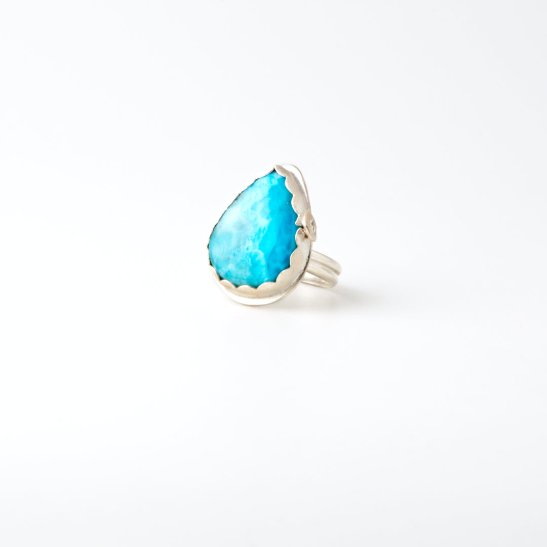 Teardrop Larimar Ring