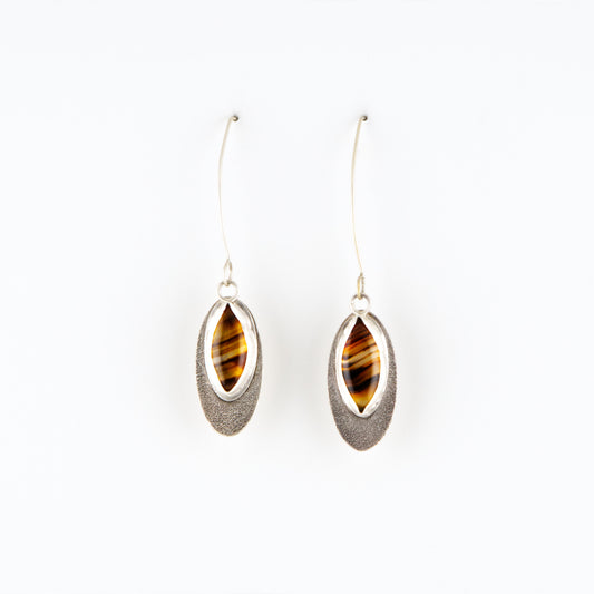 Montana Agate Double Oval Earrings