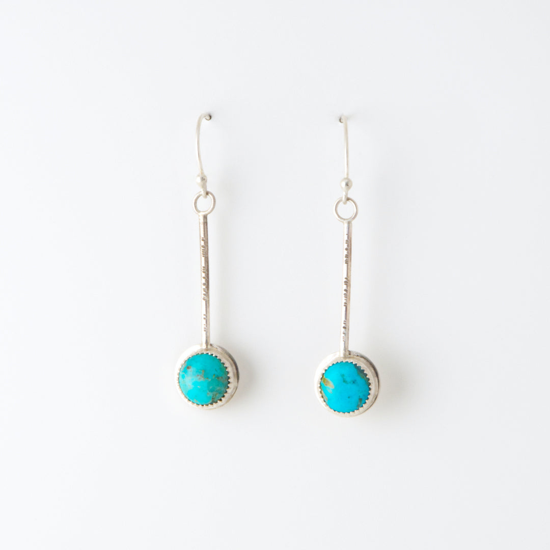 Medium Round Turquoise Pendulum Earrings