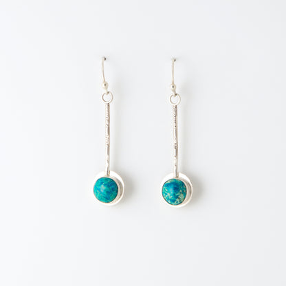 Medium Round Turquoise Pendulum Earrings