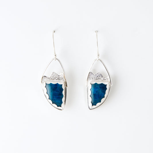 Neon Apatite Angel Wing Earrings